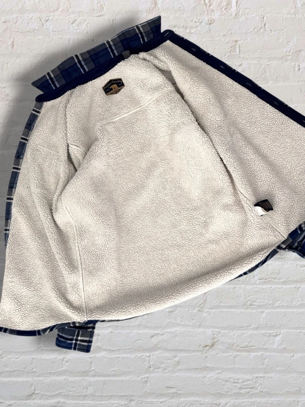 Freedom Foundry Dry Goods Sherpa Lined Flannel Shirt Jacket Men’s M Blue Plaid